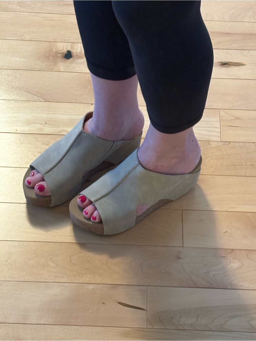 Volatile Beige Open-Toe Suede Slip-On Mules